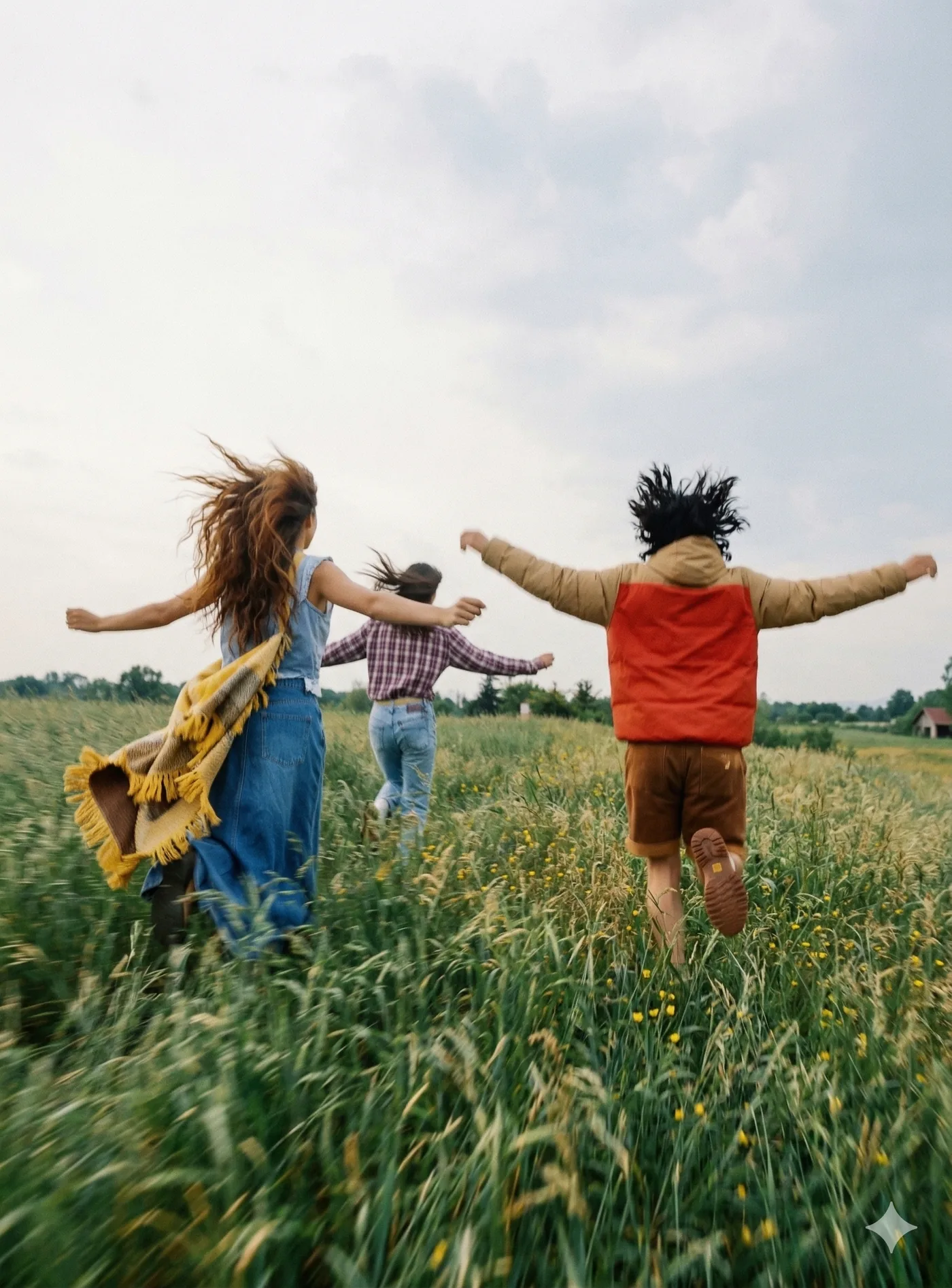 Kids running at school